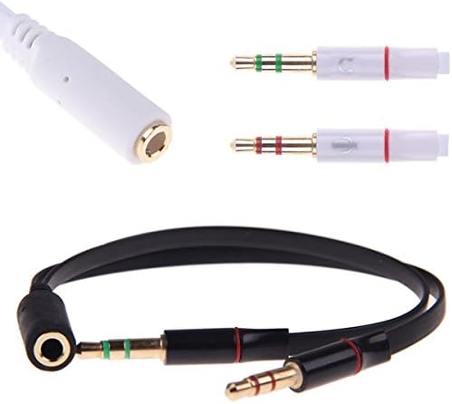 3.5mm Audio Mic Y Splitter Cable Headphone Adapter Female to 2 Female (Random: Color)