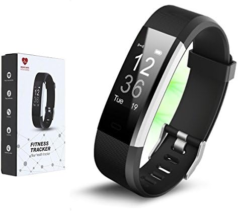 Fitness Tracker Wristband ID115 HR Plus - Heart Rate Monitor, IP67 Waterproof Bracelet, Sleep Monitor, Calorie Step Counter Pedometer, Android Activity Tracker Smart Watch, for Kids Women and Men