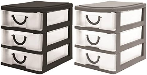 Home Storage - Caja de plástico para almacenaje (3 cajones): Amazon.es: Hogar