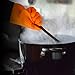 BBQ Grilling Gloves, Heat Resistant Kitchen Silicone Oven Mitts Extra Long Waterproof (Orange)