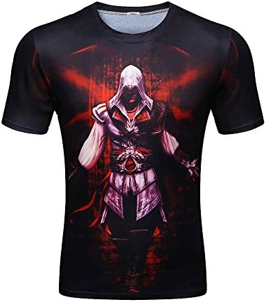 GARQEN Fashion Mens 3D Colorful Smoke Smoking Printed T Shirts Homme Tees Tops Fashion D46 4XL