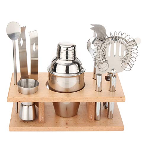 K&A company 8Pcs 250mL Stainless Steel Cocktail Shaker Mixer Drink Bartender Bar Tools Maker Set Kit