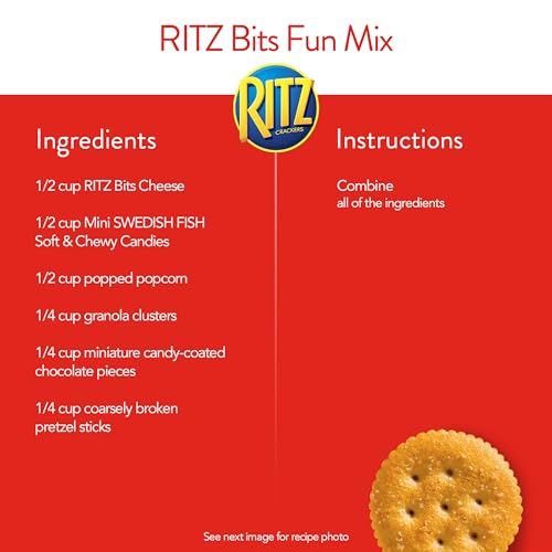 RITZ BITS CHEESE SANDWICH CRACKERS, LUNCH SNACKS, 10 SNACK PACKS