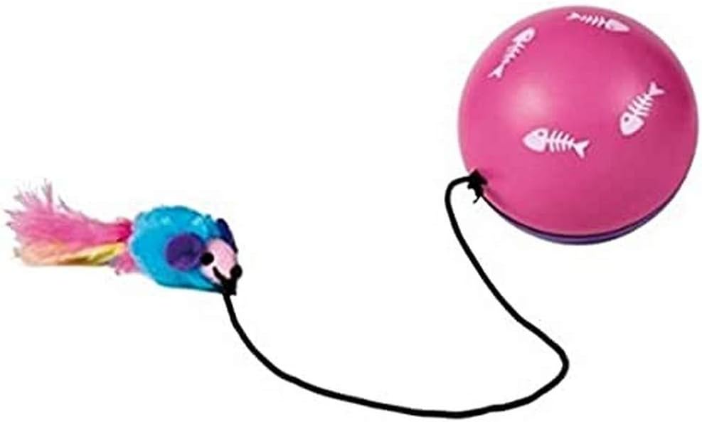 Trixie 4564 Pelota con Motor y Ratón Cuerda Pluma, 9 cm: Amazon.es ...