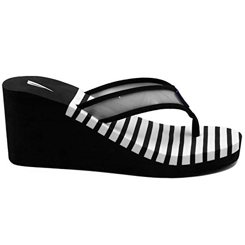Nautica Women's Wedge Flip Flop, High Fashion Beach Sandal, Thong Style SlideTinleyBlack8