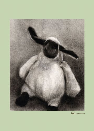 Oopsy Daisy Charcoal Lamb Canvas Wall Art, Green, 10" x 14"