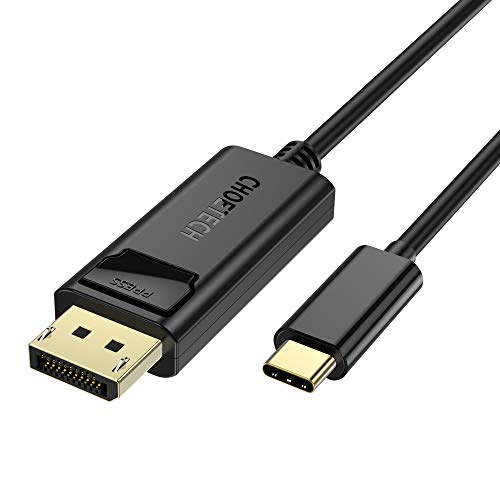 CHOETECH USB C to DisplayPort Cable(6FT/1.8m), USB Type C to DP Cable4K@60Hz Thunderbolt 3 Port Compatible with 2018 MacBook Pro/Air, iPad Pro, Dell XPS 13 15, 2017 iMac,Surface Book 2- Black