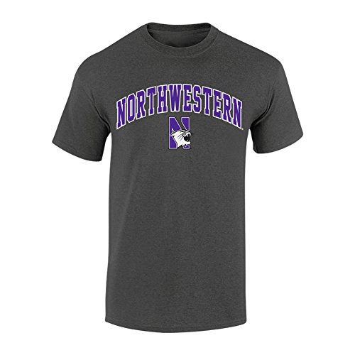 Elite Fan Shop NCAA Northwestern Wildcats Mens NCAA T Shirt Dark Heather ArchNCAA T Shirt Dark Heather Arch, Dark Heather, Large