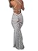 Famulily Women's Sexy Bodycon Backless Striped Long Maxi Dress in Zebra Stripes S Multicoloured