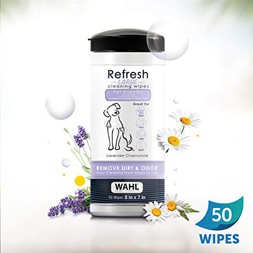 Wahl Dog/Pet Refresh Cleaning Wipes, 50 Wipes, Lavender Chamomile