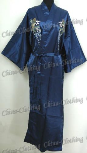 Shanghai Tongue® Xanadu Kimono Robe Sleepwear Dark Blue One Size