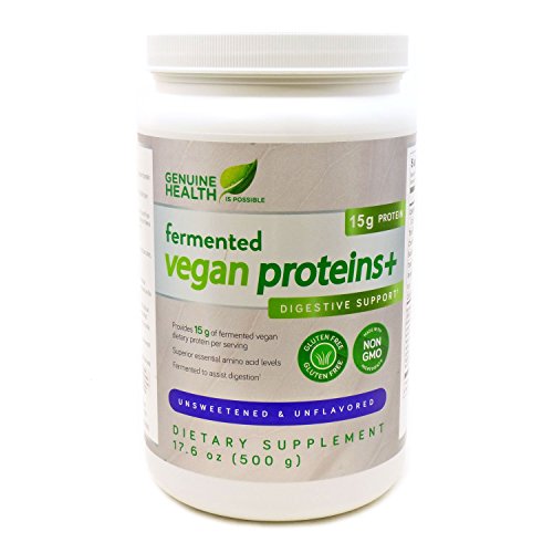 Genuine Health Fermented Vegan Proteins+, Unflavored, 17.6 oz (500 g)