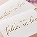 MAGJUCHE to My Father-in-Law, Mother-in-Law Wedding Day Cards Set from The Bride and Groom, Gold Foil Wedding Cards for in Laws