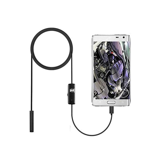 QMMB Endoskop-Kamera, Inspektionskamera Endoskop, 7Mm HD Kamera Einstellbar LED IP67 Wasserdicht, Geeignet Für Android…