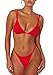 ForBeautyShe Women's Sexy Thong Bottom Two Piece Bikini Double Shoulder Straps Cute Swimsuit Triangle Bathing Suit
