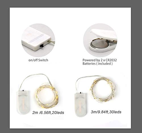 LET'S RESIN Led Fairy Lights, 5 Pcs Waterproof Copper Wire Lights for Resin Craft, Warm Fairy String Lights Battery Operated Perfect to Sparkle Your DIY Resin Project