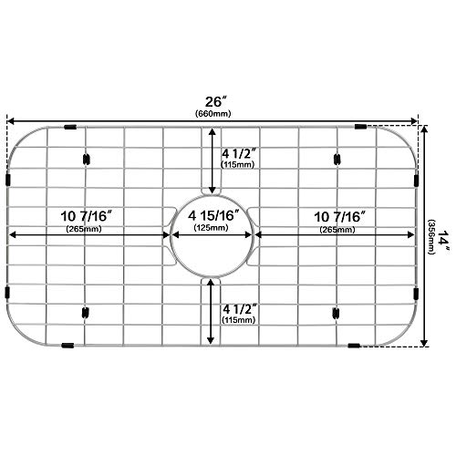 LQS Kitchen Sink Bottom Grid and Sink Protector, Sink Rack for Bottom of Grid 26" x 14" with