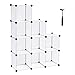 SONGMICS Cube Organizer, 9-Cube Book Shelf, DIY Plastic Closet Cabinet, Modular Bookcase, Storage Shelving for Living Room, Office, 36.6 x 12.2 x 48.4 Inches, White