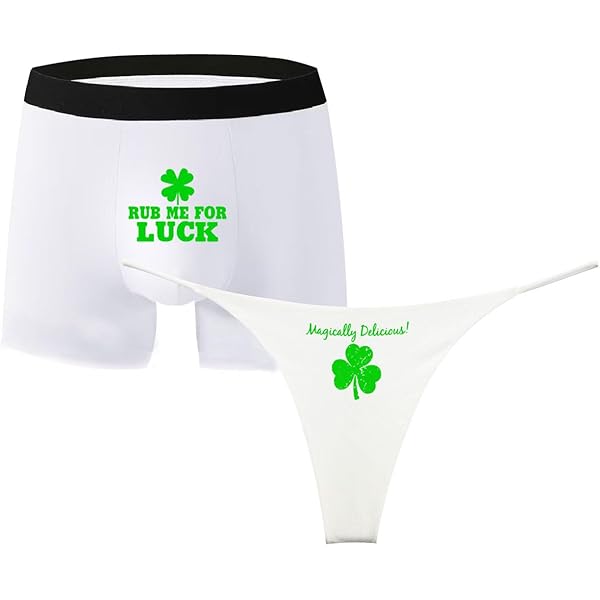 Amazon.com: Southern Designs St Patricks Day Panty Lingerie G String Thong  Rub Me for Luck (Small) White: Clothing, Shoes & Jewelry
