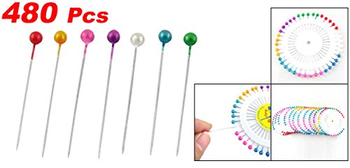 Amico 480 Pcs Assorted Color 37mm Length Ball Head Straight Pins Decorations