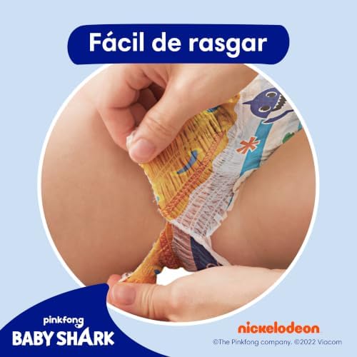 Splashers Baby Shark Talla 5-6, 80 Pañales Bebé Bañadores Desechables, 14kg+, Protección Anti-fugas En El Agua