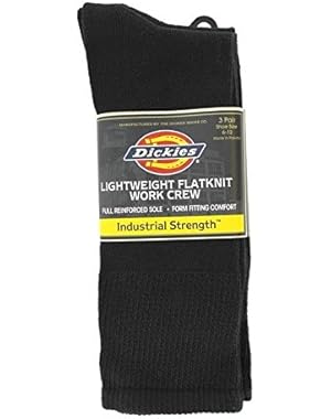 8067bk Black Lightweight Flatknit Work Crew Socks 3 Count