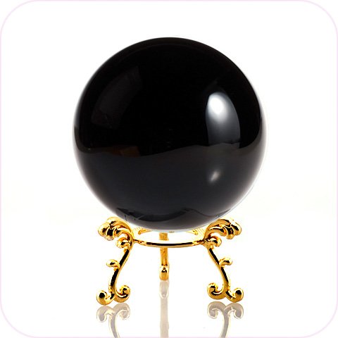 Amlong crystal black crystal ball 60mm (2.3 in.) includ…