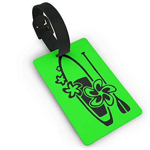Luggage Tags Holders for Travel Luggage, Luggage Tags for Suitcases, Flowers Paddle Surf Board Plastic Luggage Tags PVC Travel Suitcase Labels ID Tag