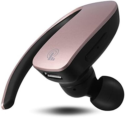 WISZEN Wireless Bluetooth Headphone, Bluetooth In-Ear Ear hook Headset with Built-in Microphone Able to Answer/End Calls Hands-Free Headset, Touch Controls, Noise Cancellation Headphone(Rose gold)