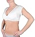 CAV-2: Vee Crop Top Undershirt with Thin Sweat-Proof Armpit Pads (Medium, White)