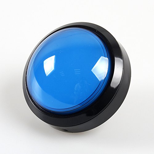 EG Starts 4 Inches Arcade Buttons LED 100mm Larger Big Dome Convex Type Lit Illuminated Push Button for For Arcade Machine DIY Kit & Raspberry Pi Game Part ( Blue )