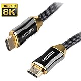 SatelliteSale Digital Ultra High-Speed HDMI 2.1 Cable 4K/120Hz 8K/60Hz 48Gbps Universal Wire Black Cotton Cord 3 feet