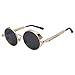 Steampunk Retro Gothic Vintage Colored Metal Round Circle Frame Sunglasses Colored Lens OWL