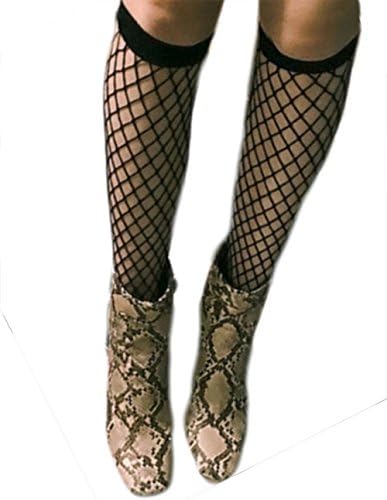 Women's Fishnet Stockings Sexy Sheer Bodystockings Lady Hosiery Summer 6 Styles (Black Knee-High)