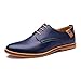 Seakee Men's Leisure Lace-up Flat Oxford Dress Shoes Blue US 10.5