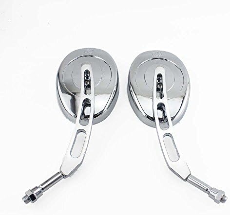 Pair 10MM Chrome Motorcycle Rear View Side Mirrors For Harley Honda Yamaha Kawasaki