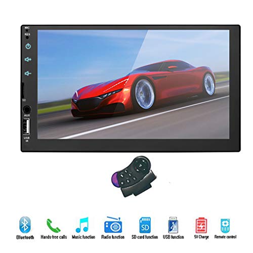Car Stereo with Bluetooth Double Din Car Radio with Backup Camera 7 inch Touch Screen Car MP5 Player Support MP3/WMA/WAV/MKV/FLAC/APE with Wireless Remote Control