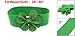 Green Faux Leather Flower 7.5cm Wide Elastic Cinch Belt for Woman