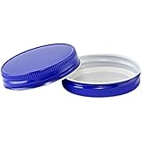 North Mountain Supply Regular Mouth Metal One Piece Mason Jar Lids - Flat Top - Pack of 12 - Royal Blue