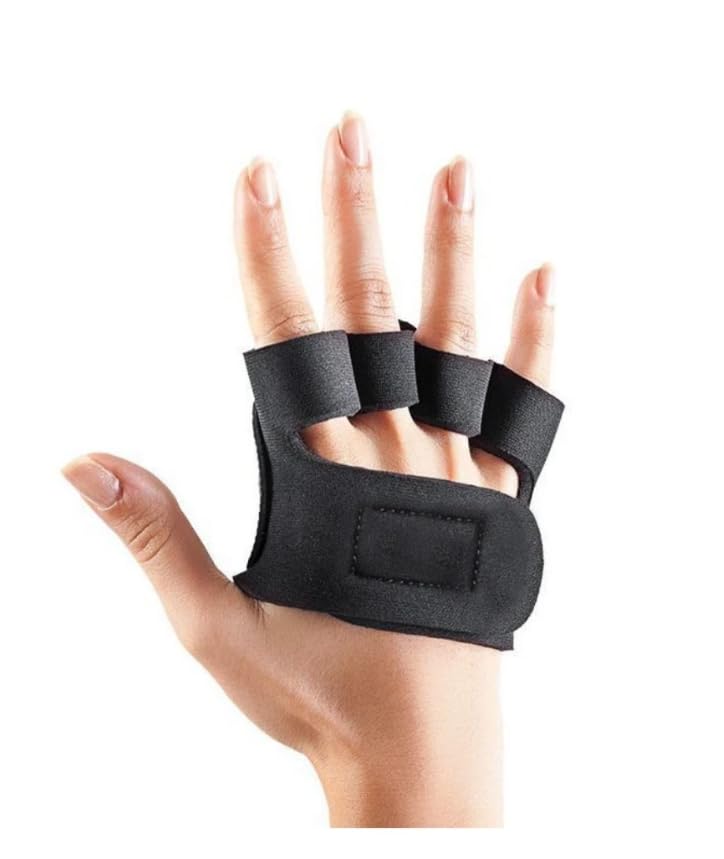 Luva de Academia Unissex, Antiderrapante, Neoprene, Ajustável, Preta, com Pegada Firme