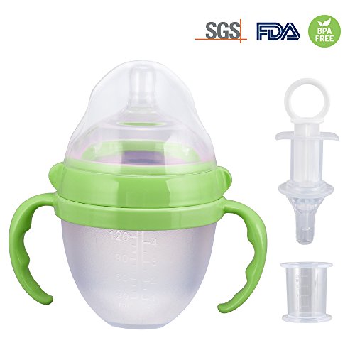 WORLD 9.99 MALL 120cc Portable Newborn Pet Hand Milk Nursing Feeding Bottle Set BPA Free Plastic Puppy Water Feeding Bottles|A for Your Lovely Pet (Green)