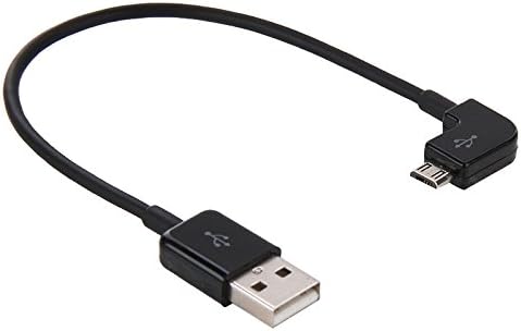 2 Pack Pocket Travel Android Smartphones Charger Short Cable 90 Degree L Plug Connect Power Bank External Batteries, Never Bent Right Angled USB to Micro Sync Data Cord for Android Devices (8in)