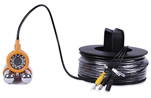 Vanxse Underwater Fish Camera HD 1000TVL 24Pcs White LED 100 Degree view Fish Finder video Camera (30Meters Cable)
