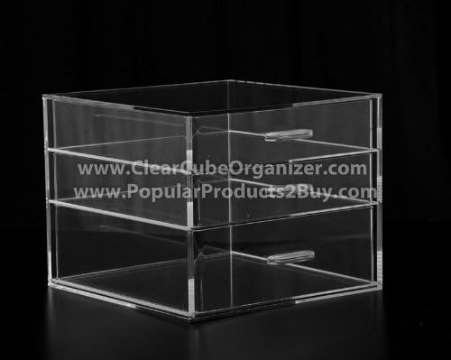 Acrylic Cube Makeup Organizer (3 drawers)