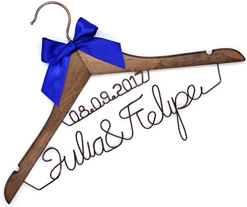 Vnque Custom Wedding Hanger Birdal Last Name and Date Birdesmaid Gift