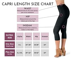 SATINA High Waisted Capri Leggings for Women- High