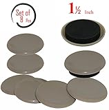 Beige Reusable Furniture Sliders/Movers - Unmatched Surface Protection - Great Fit-Fuzz Free- Refreshingly Quiet -Heavy Duty( 8 Pack) -1 1/2'' Round Super Sliders