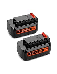 Paquete de 2 baterías de repuesto para Black&Decker LBX2040, LBX36, LBXR36, LBXR2036, 40 V, inalámbricas, de iones de litio