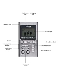 BTECH MPR AF1 Am   Radio FM portátil con dos tipos de auriculares estéreo, reloj, gran recepción y batería de larga duración