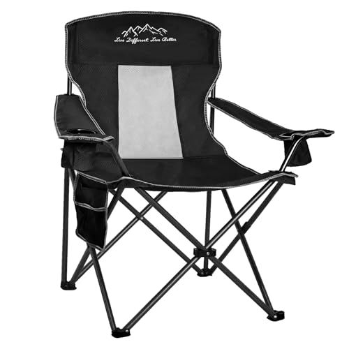 SAILARY Outdoor Folding Camping Chair with Cup Holder, Storage Bag, Large Anti-…